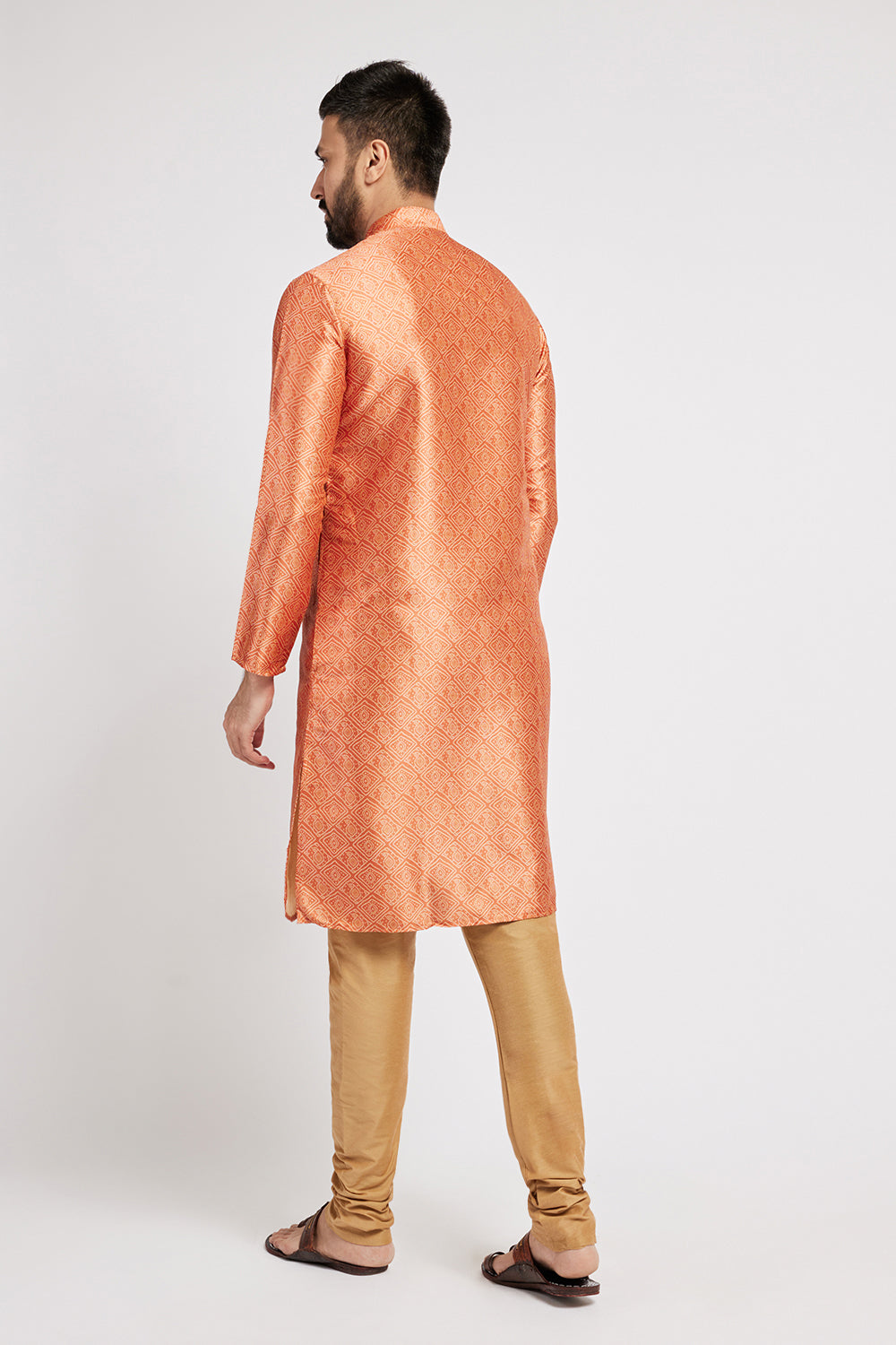 Orange Bandhani Men's Kurta